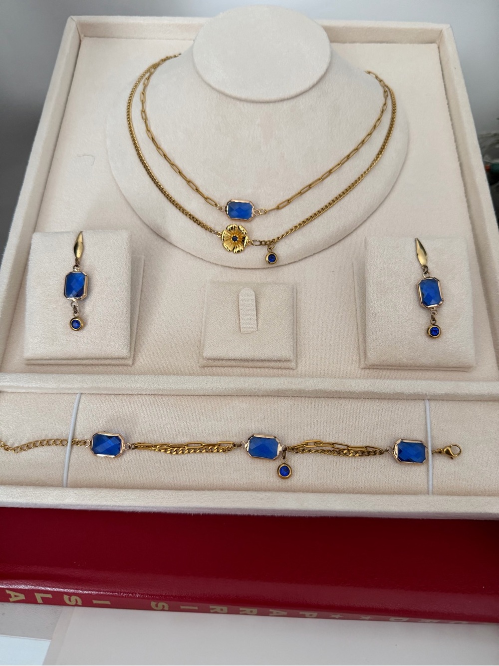Handmade 18k Gold PVD September birthstone Jewelry Set